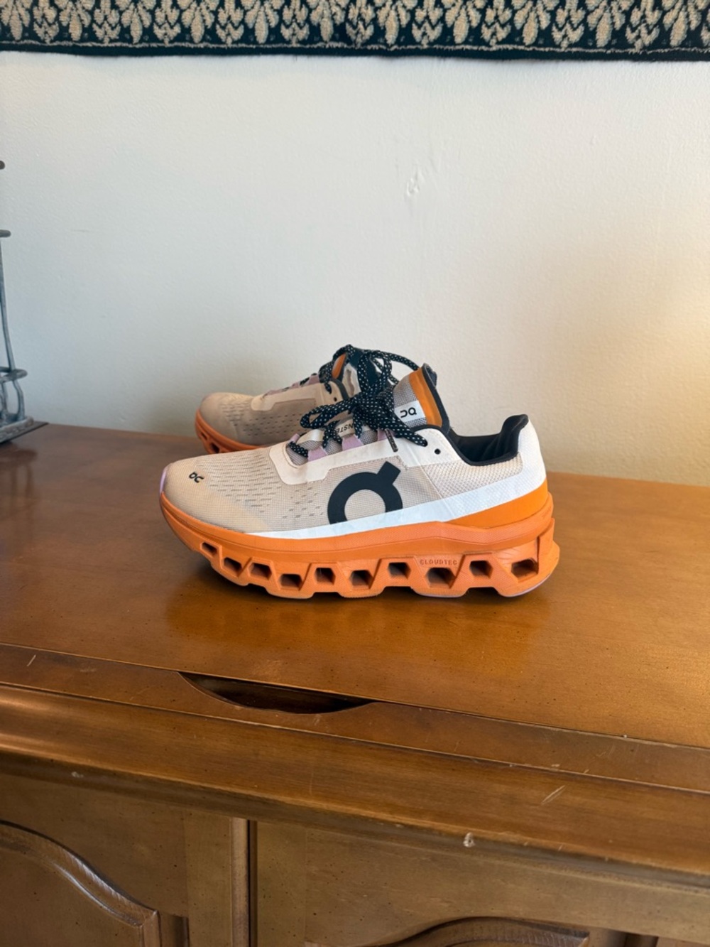 On Running Cloudstratus Sneakers in White & Orange